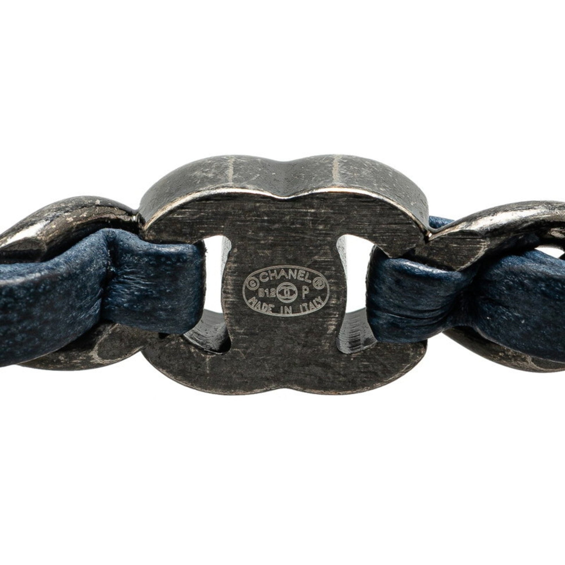 Chanel Coco Mark, Navy, Leather, bracelet