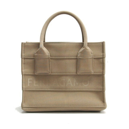 Salvatore Ferragamo, Beige, Canvas, tote