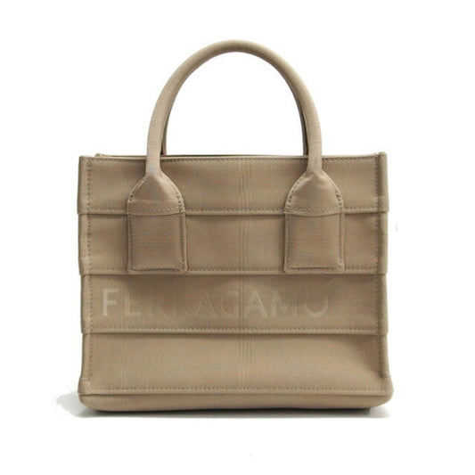 Salvatore Ferragamo, Beige, Canvas, tote