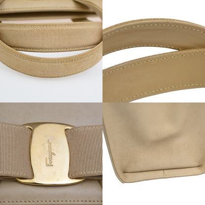 Salvatore Ferragamo Convertible Vara Bow Leather, Beige, Leather, Tote Bag