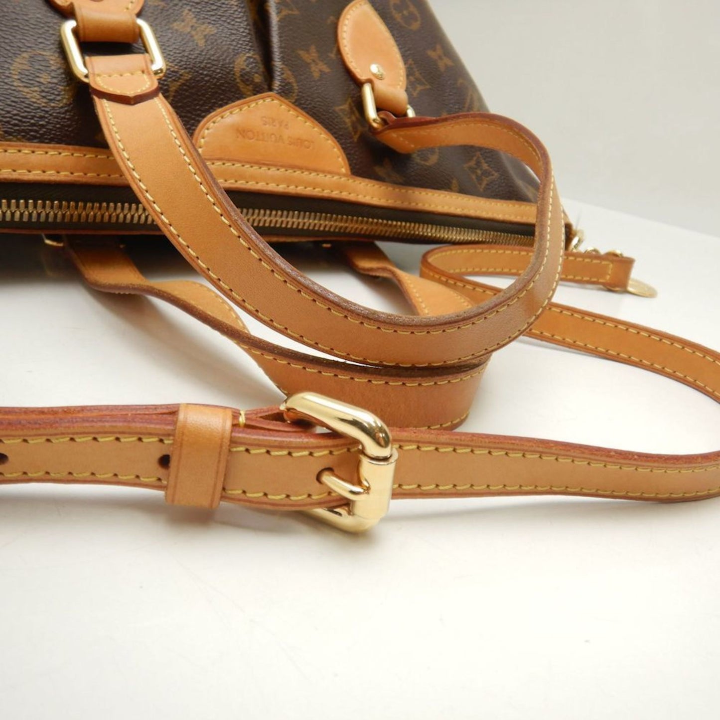 Louis Vuitton Palermo PM, Brown, Canvas, tote