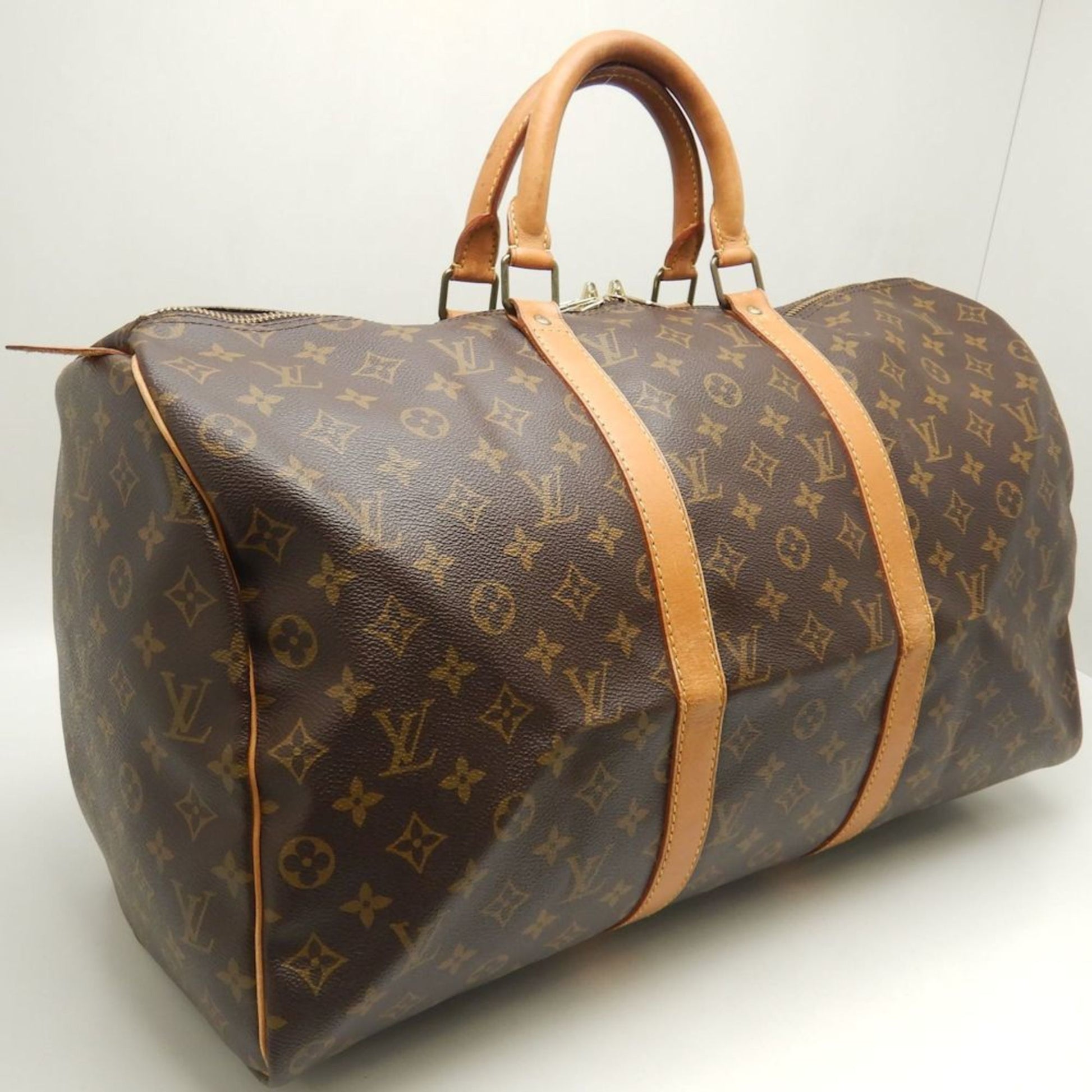 Louis Vuitton Keepall 50, Brown, Canvas, travel