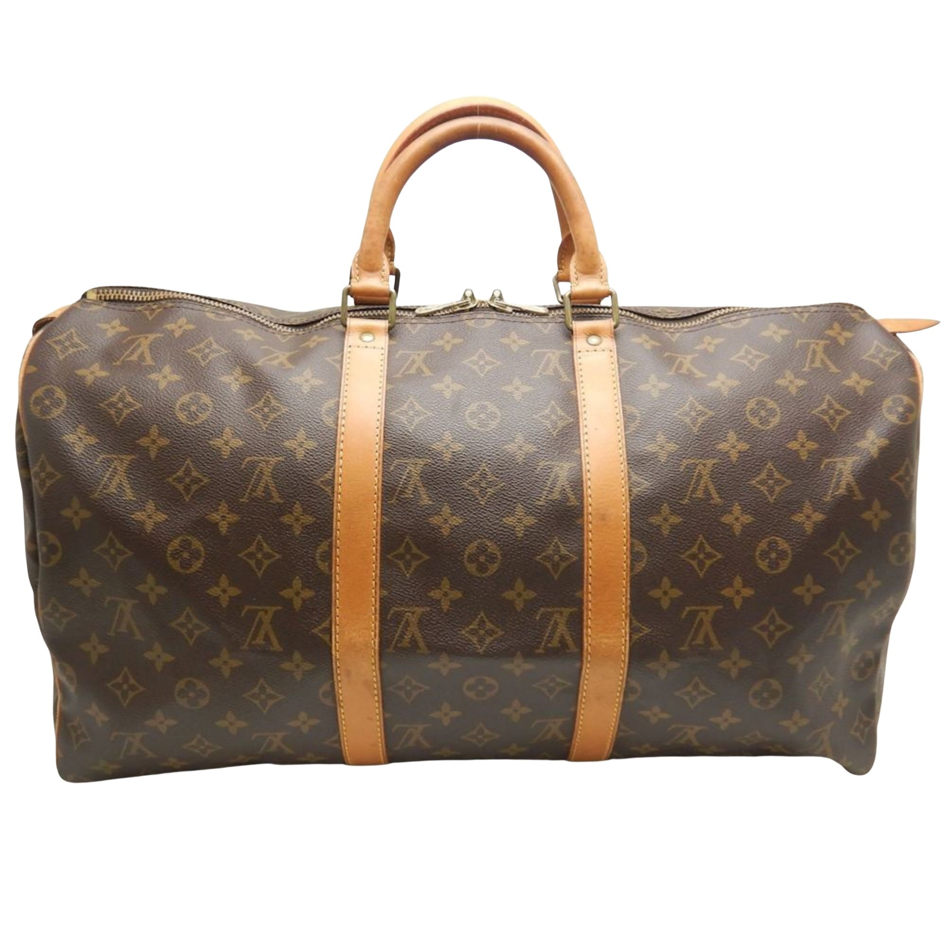 Louis Vuitton Keepall 50, Brown, Canvas, travel
