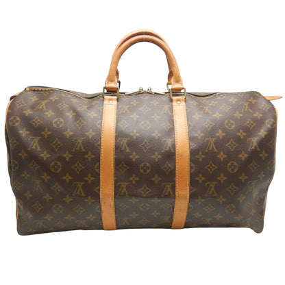 Louis Vuitton Keepall 50, Brown, Canvas, travel