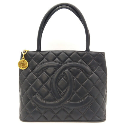 Chanel Medaillon, Black, Leather, handbag