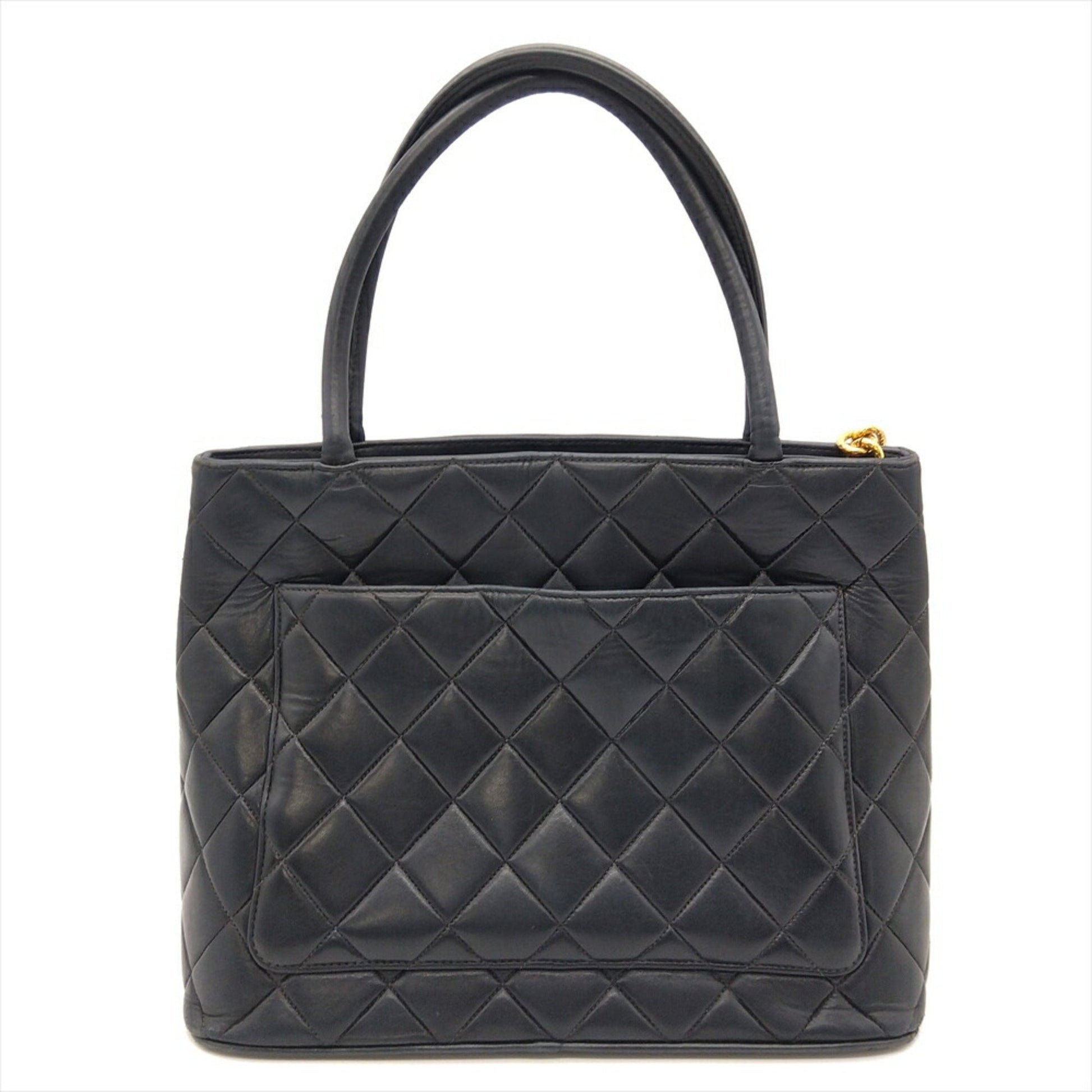 Chanel Medaillon, Black, Leather, handbag