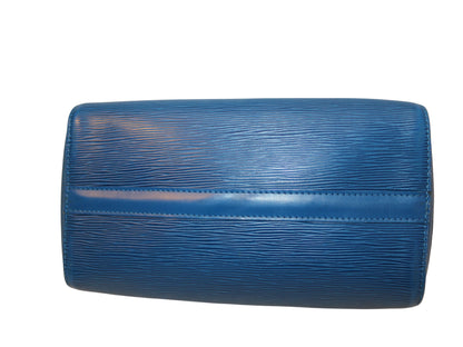 Louis Vuitton Speedy 25, Blue, Leather, handbag