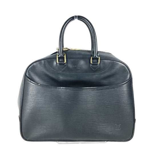 Louis Vuitton Deauville, Black, Leather, handbag