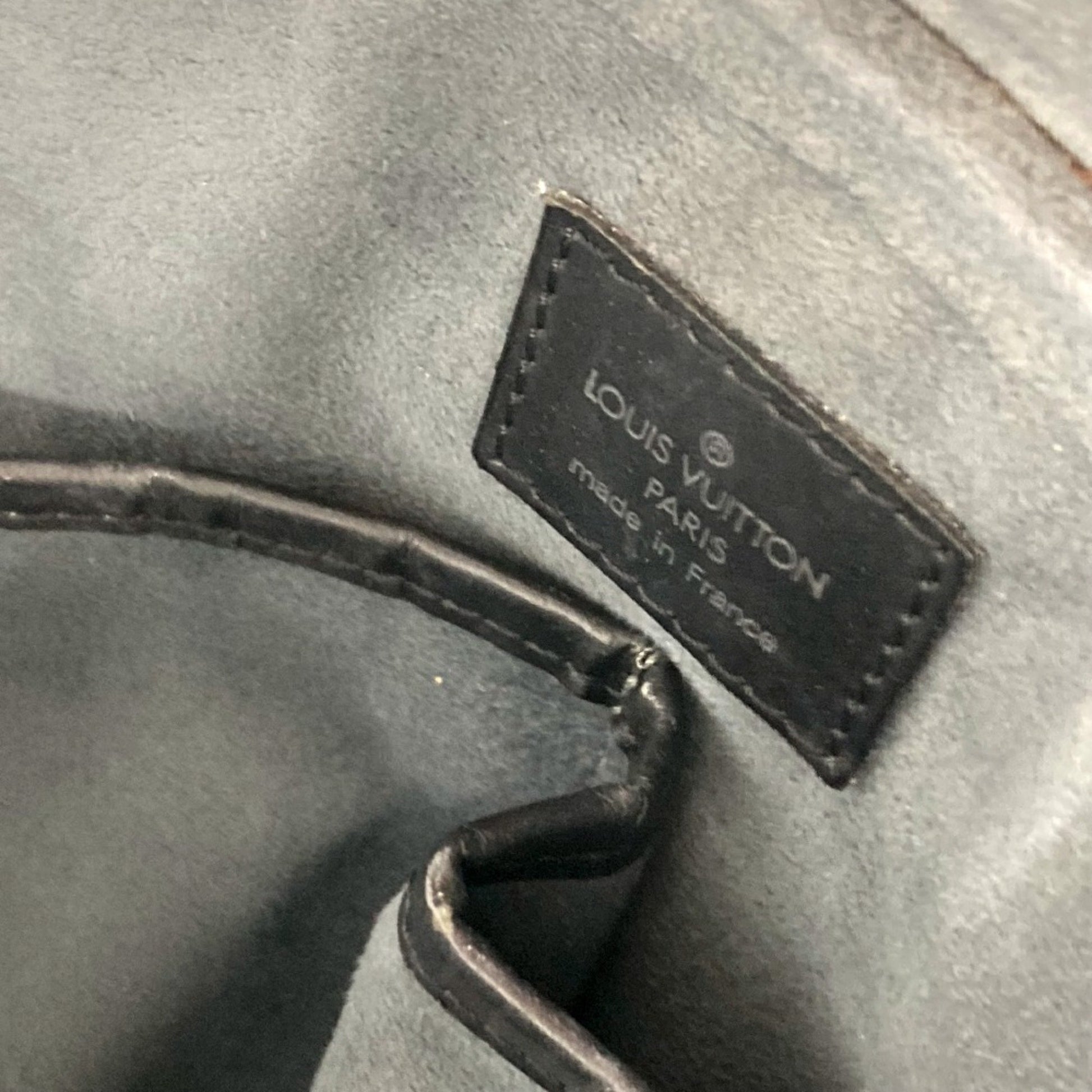 Louis Vuitton Deauville, Black, Leather, handbag