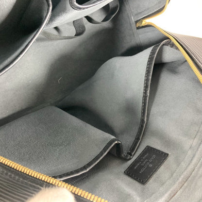 Louis Vuitton Deauville, Black, Leather, handbag