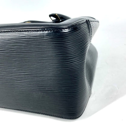 Louis Vuitton Deauville, Black, Leather, handbag