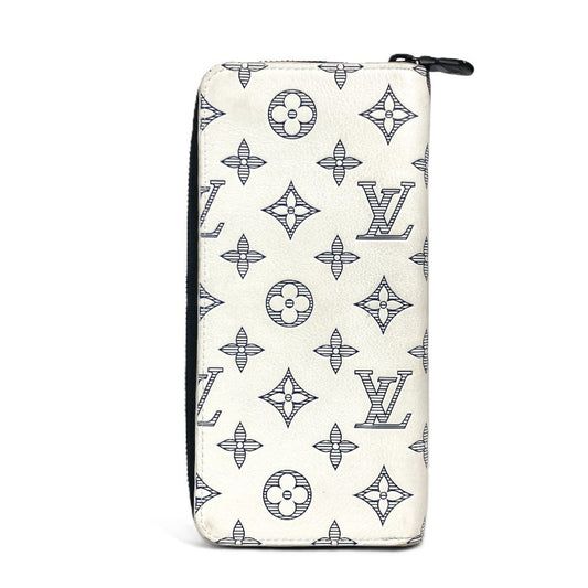 Louis Vuitton Zippy Wallet Vertical, White, Leather, wallet