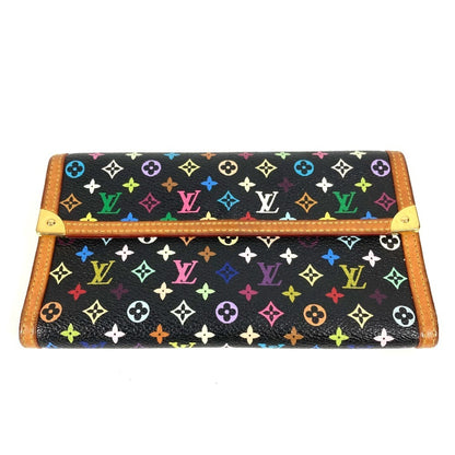 Louis Vuitton Porte tresor international, Black, Canvas, wallet