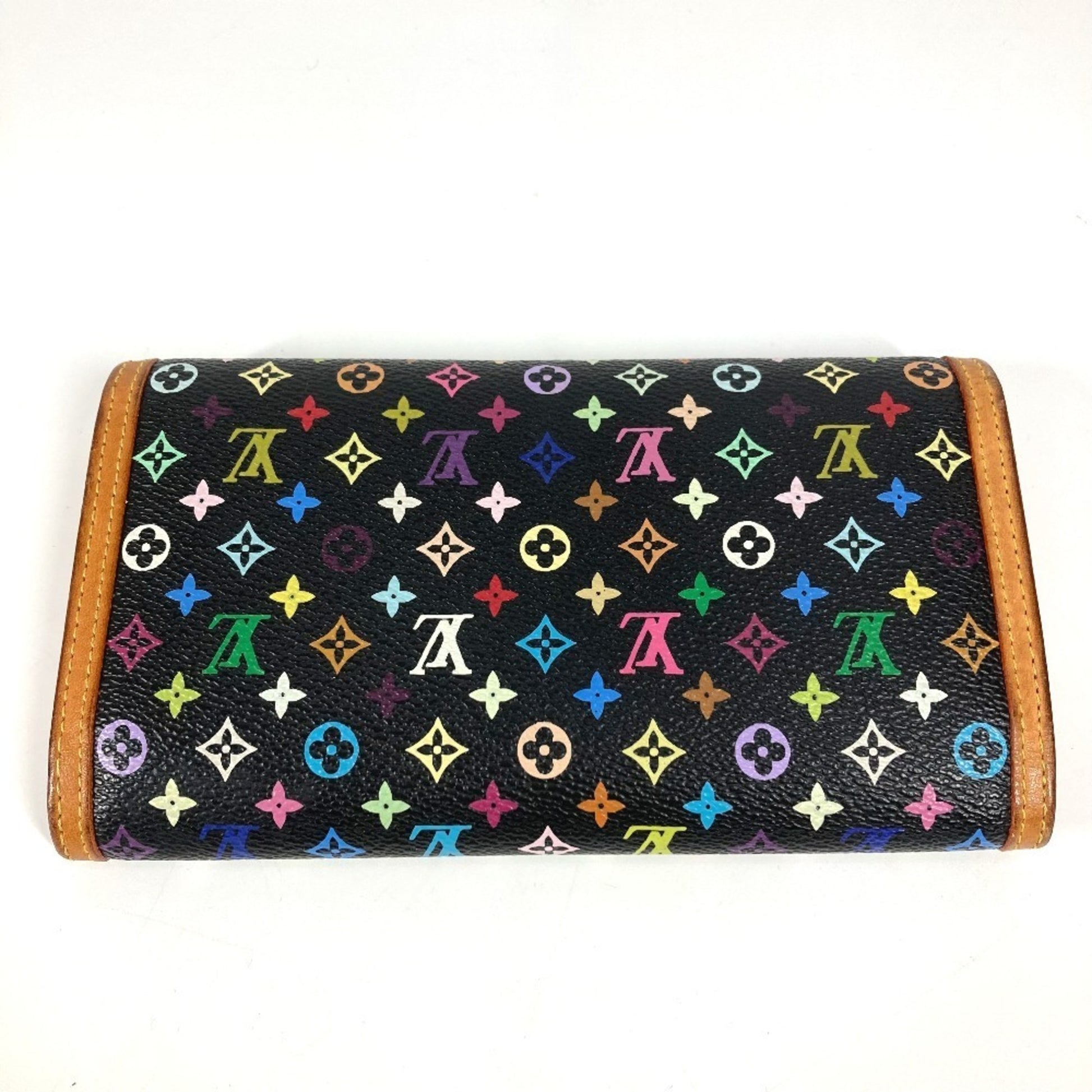 Louis Vuitton Porte tresor international, Black, Canvas, wallet