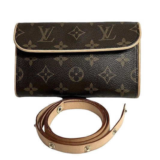 Louis Vuitton Pochette florentine, Brown, Canvas, clutch
