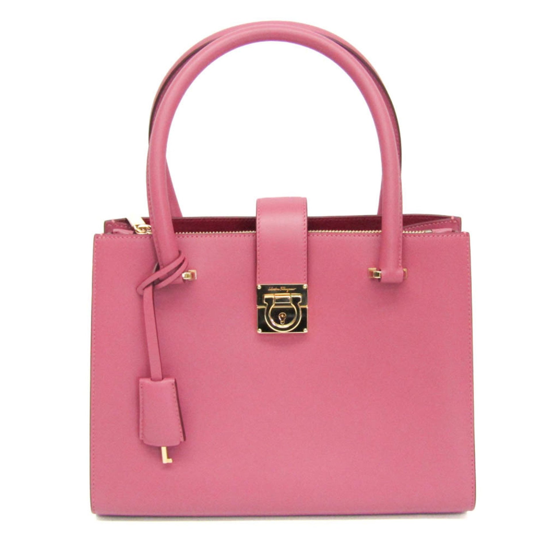 Salvatore Ferragamo Gancini, Pink, Leather, handbag