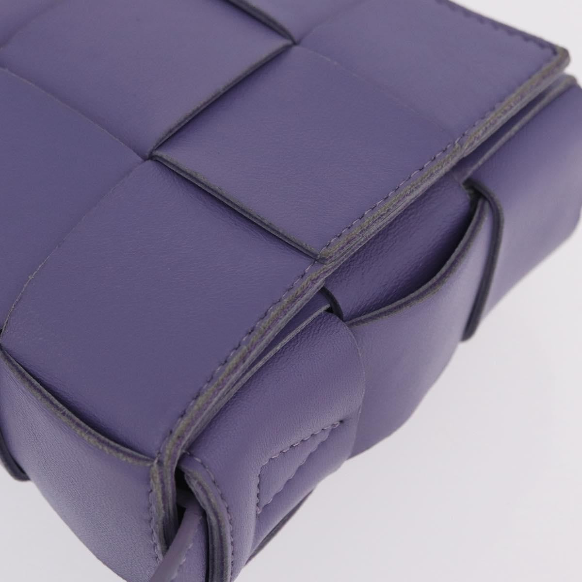Bottega Veneta Cassette Maxi Intrecciato Leather, Purple, Leather, Crossbody Bag