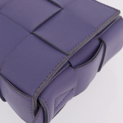Bottega Veneta Cassette Maxi Intrecciato Leather, Purple, Leather, Crossbody Bag