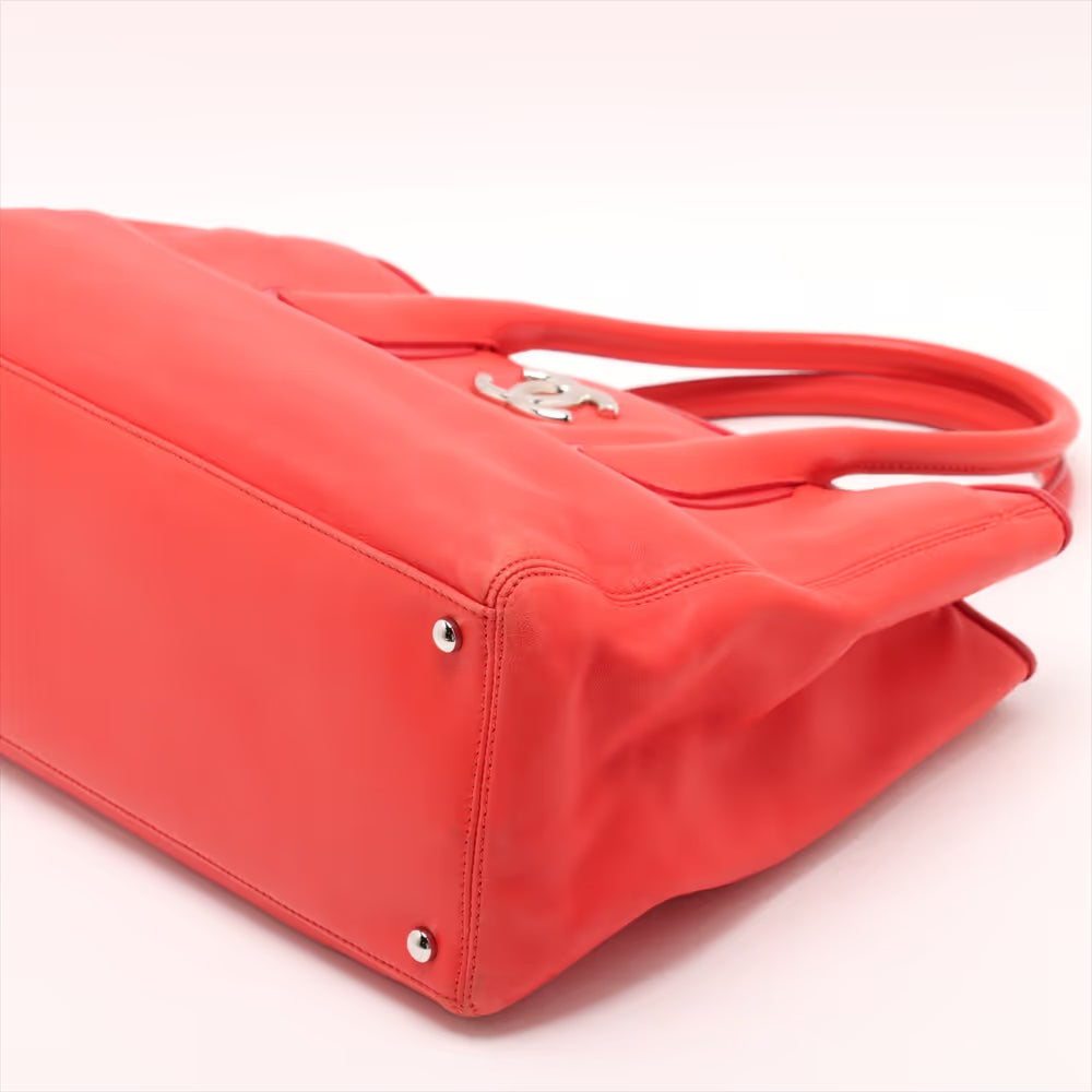 Chanel Cerf Executive Tote Leather, RED, LEATHER, Handbag