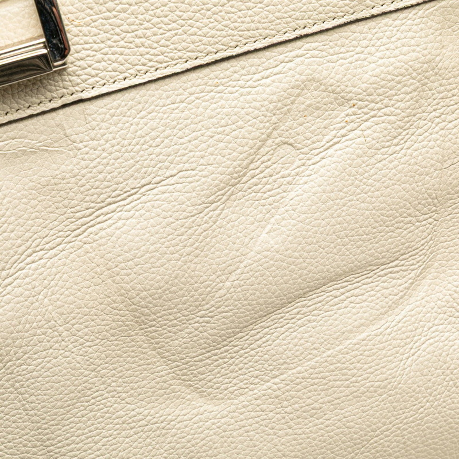Gucci Horsebit, White, Leather, handbag