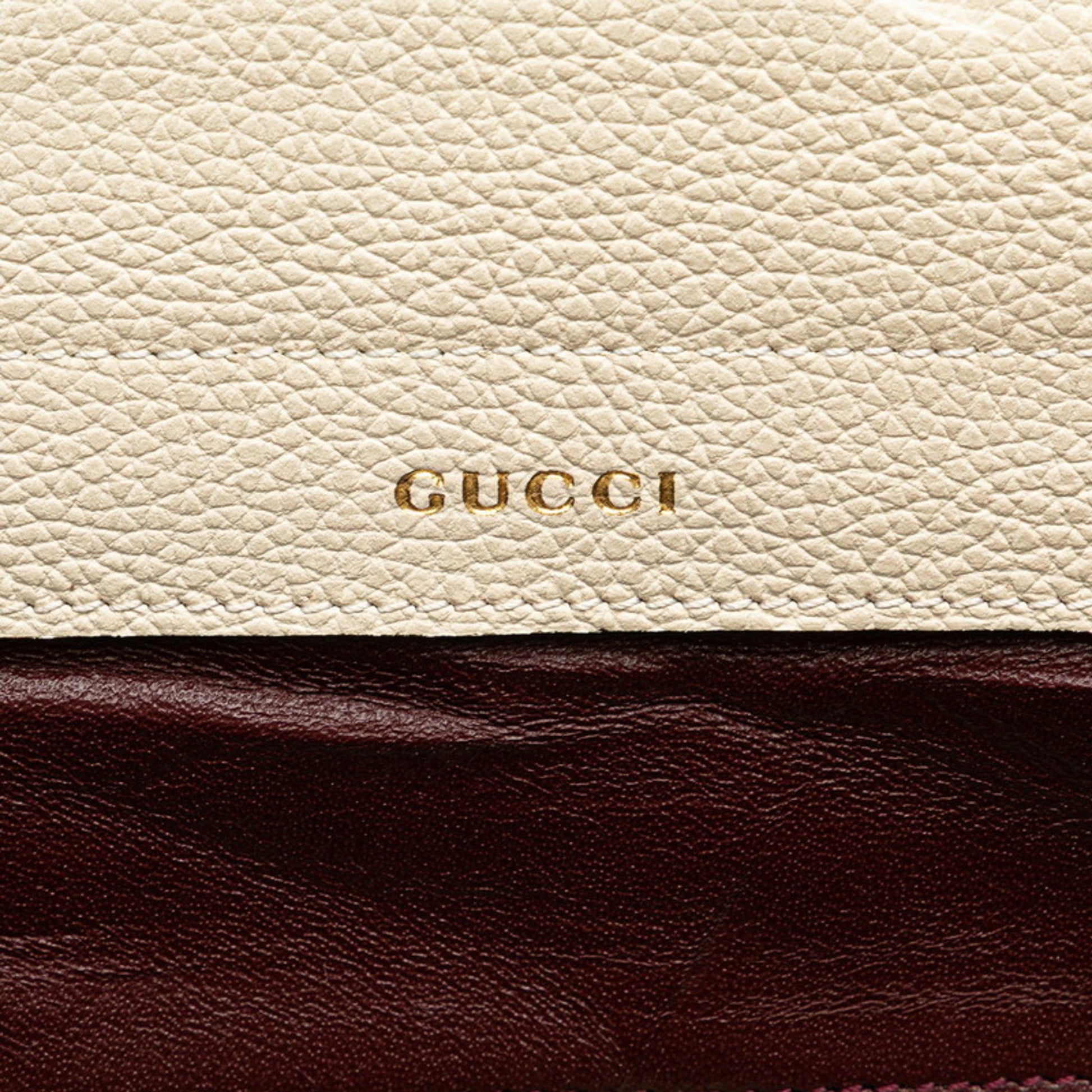 Gucci Horsebit, White, Leather, handbag