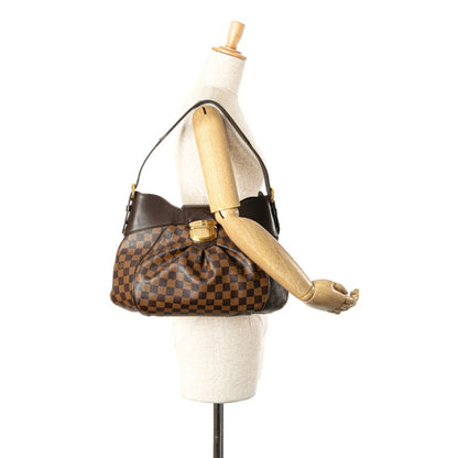 Louis Vuitton Sistina, Brown, Canvas, shoulder