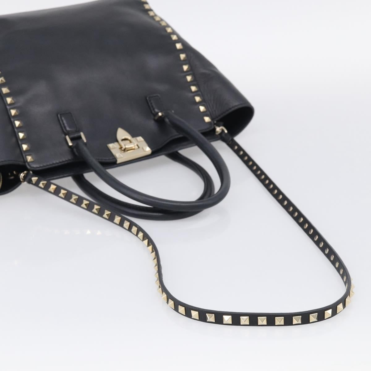 Valentino Garavani Rockstud Soft Leather, Black, Leather, Tote Bag