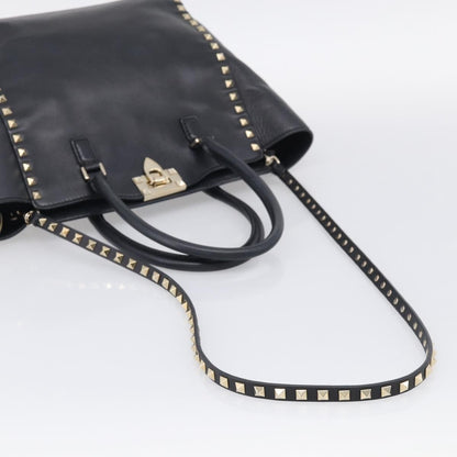 Valentino Garavani Rockstud Soft Leather, Black, Leather, Tote Bag