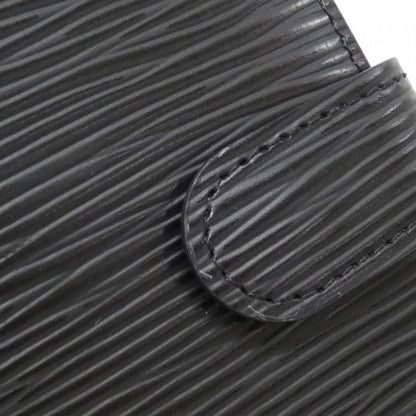 Louis Vuitton Agenda MM, Black, Leather, wallet