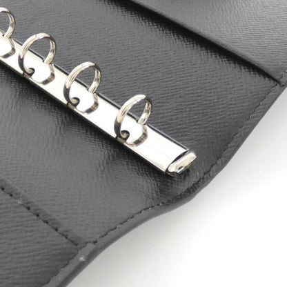 Louis Vuitton Agenda MM, Black, Leather, wallet