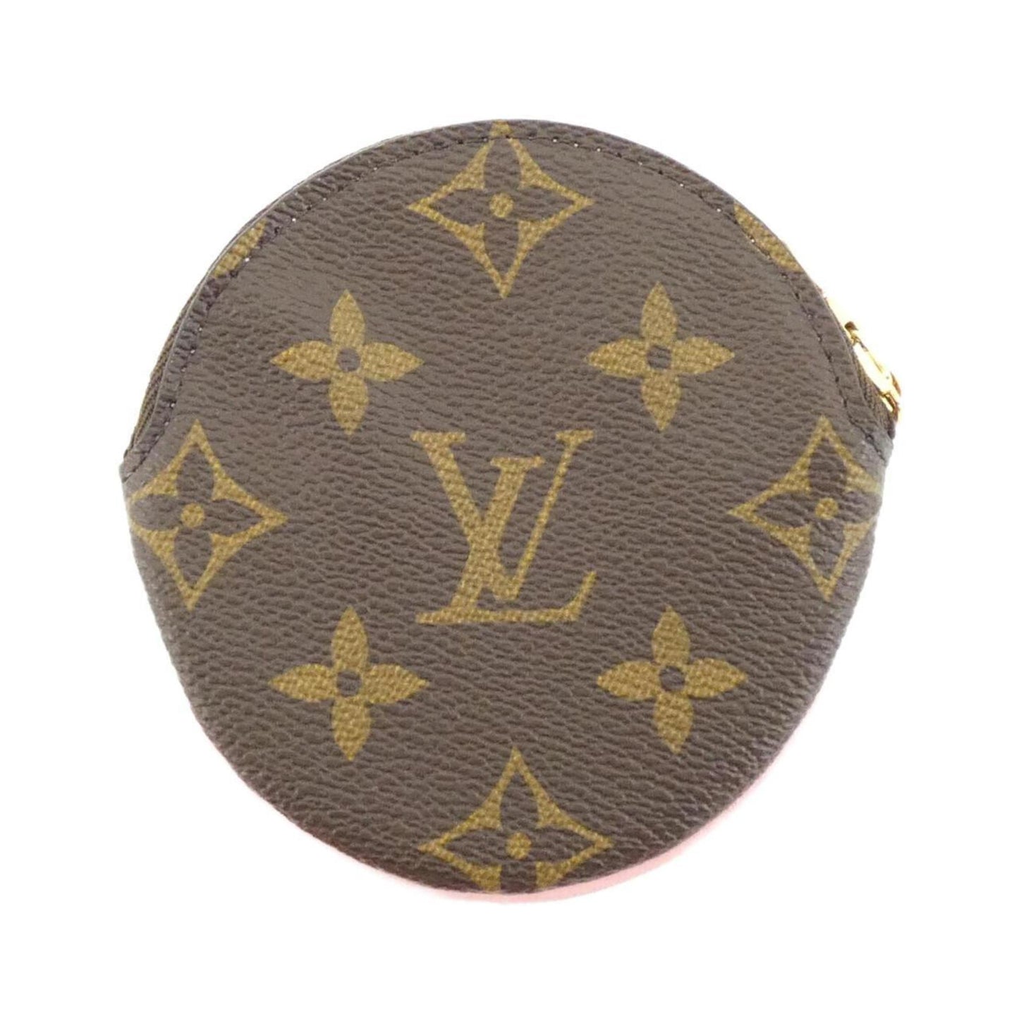 Louis Vuitton Porte Monnaie Rond, Brown, Canvas, wallet