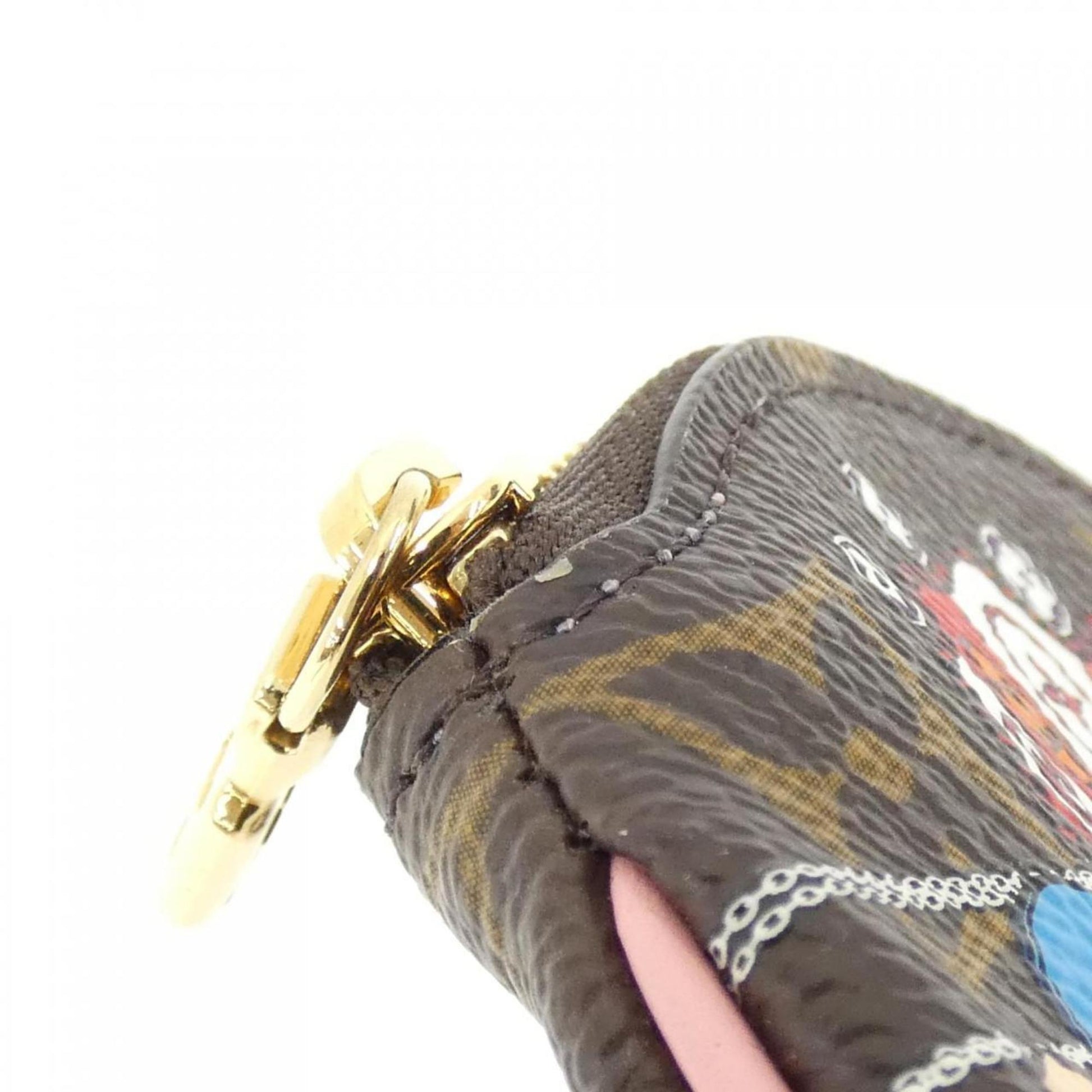 Louis Vuitton Porte Monnaie Rond, Brown, Canvas, wallet