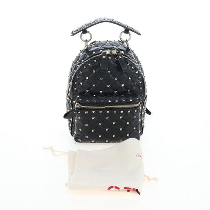 Valentino Garavani Rockstud Spike Quilted Leather, Black, Leather, Backpack