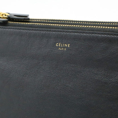 Céline Trio, Black, Leather, clutch
