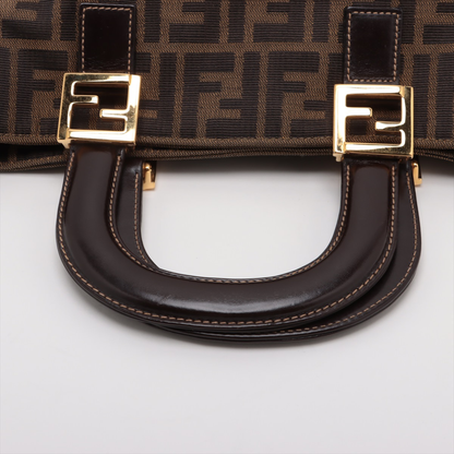 Fendi Vintage Zucca Handbag Zucca, BROWN, CANVAS, Handbag