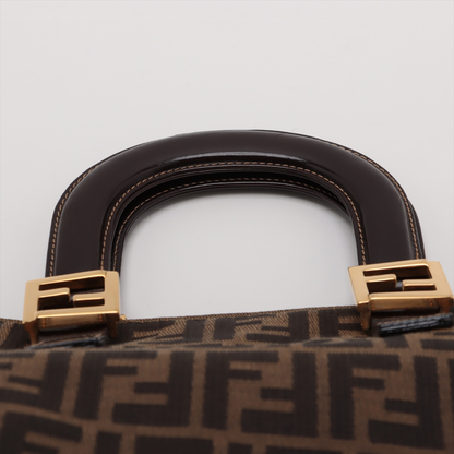 Fendi Vintage Zucca Handbag Zucca, BROWN, CANVAS, Handbag