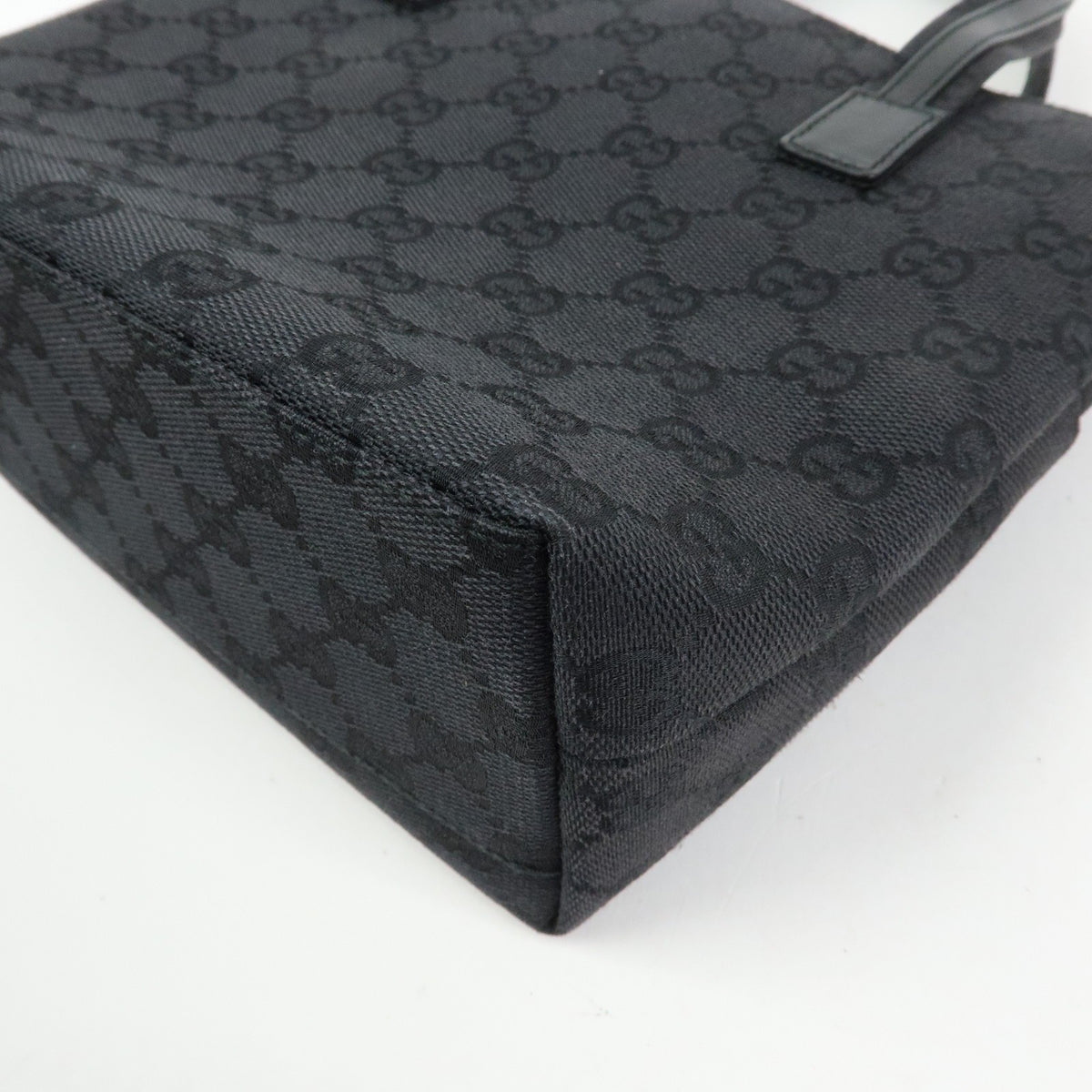 Gucci Tote GG Canvas and Leather, Black, Canvas, Tote Bag