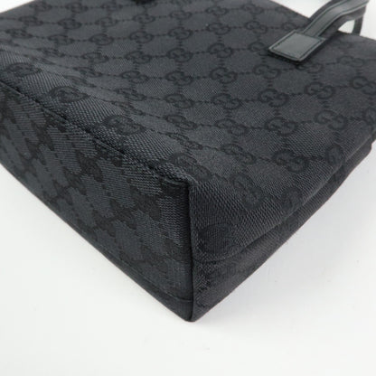 Gucci Tote GG Canvas and Leather, Black, Canvas, Tote Bag
