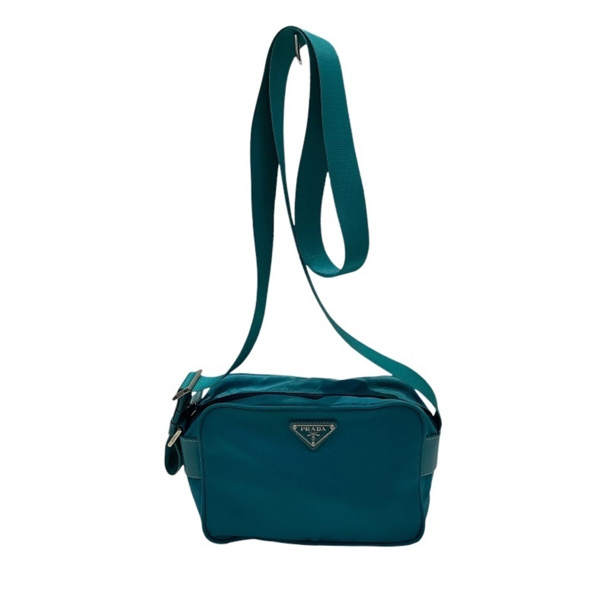 Prada Tessuto, Turquoise, NYLON, shoulder
