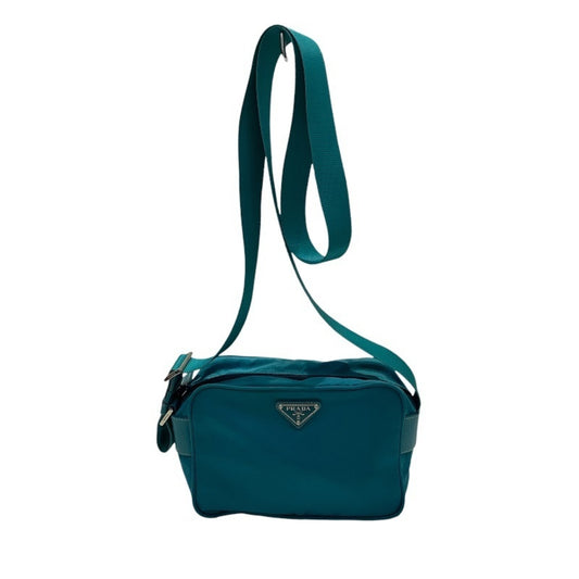 Prada Tessuto, Turquoise, NYLON, shoulder