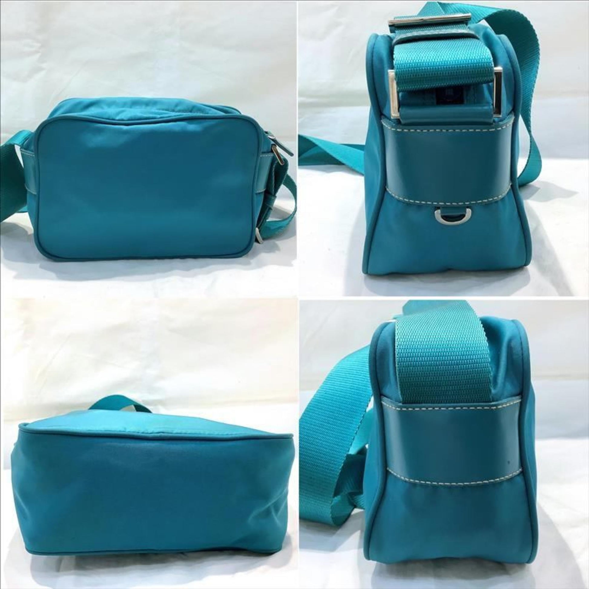 Prada Tessuto, Turquoise, NYLON, shoulder