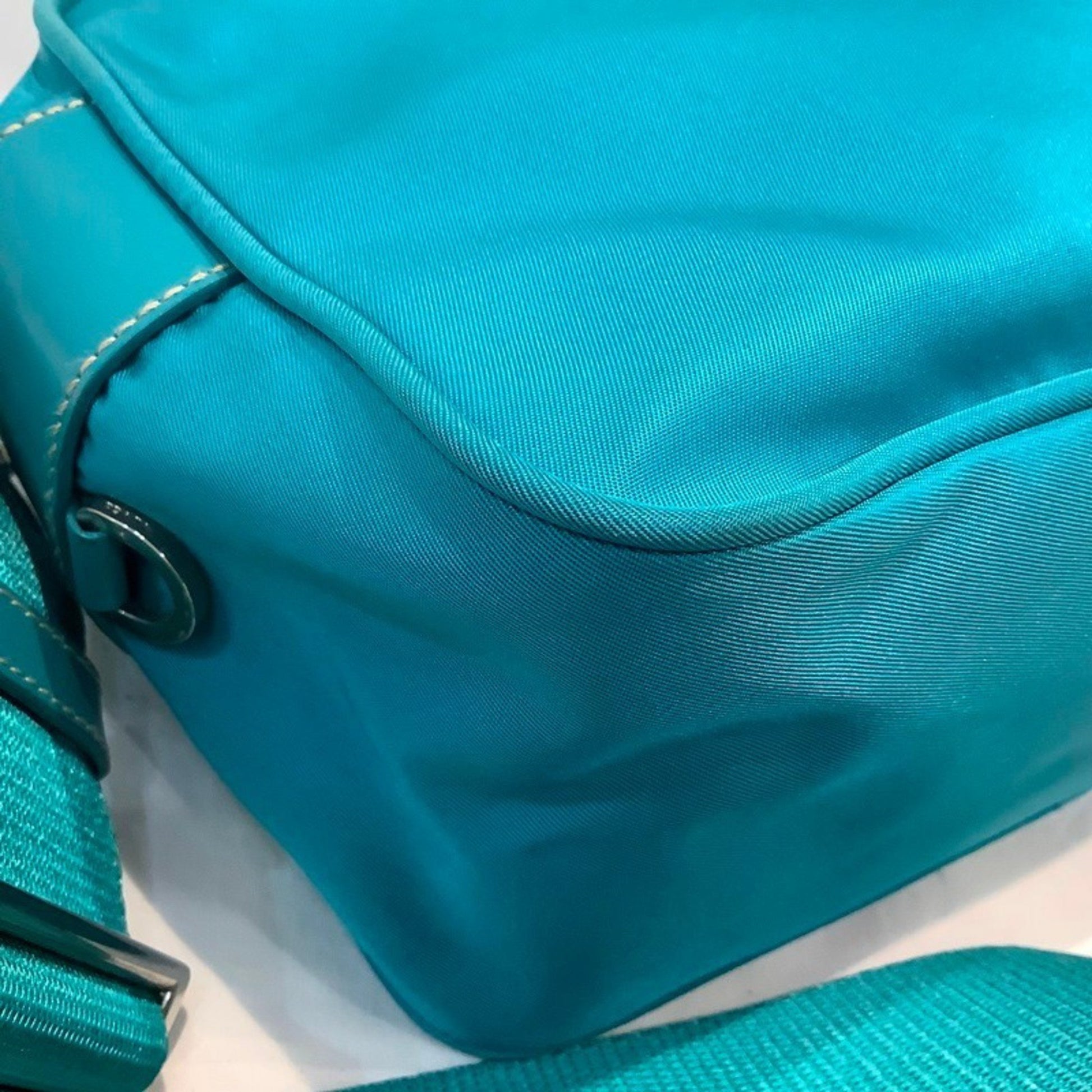 Prada Tessuto, Turquoise, NYLON, shoulder