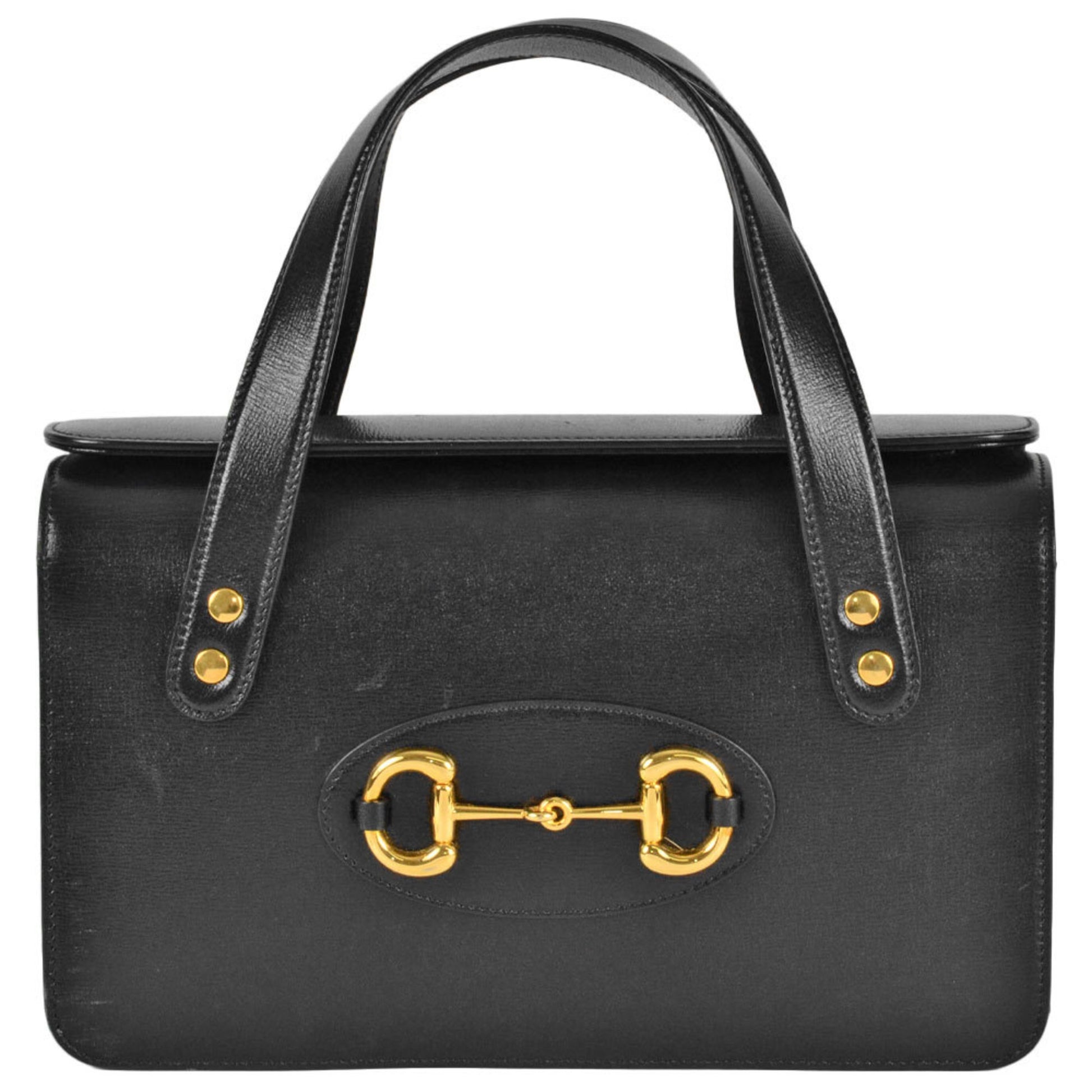 Gucci Horsebit, Black, Leather, handbag