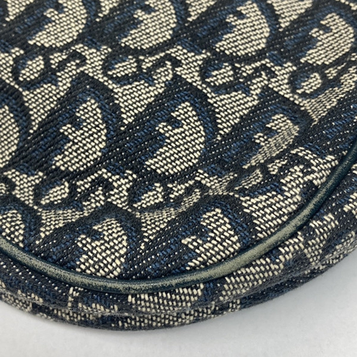 Christian Dior Vintage Saddle Diorissimo Canvas, Navy, Canvas, Handbag