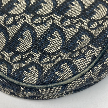 Christian Dior Vintage Saddle Diorissimo Canvas, Navy, Canvas, Handbag