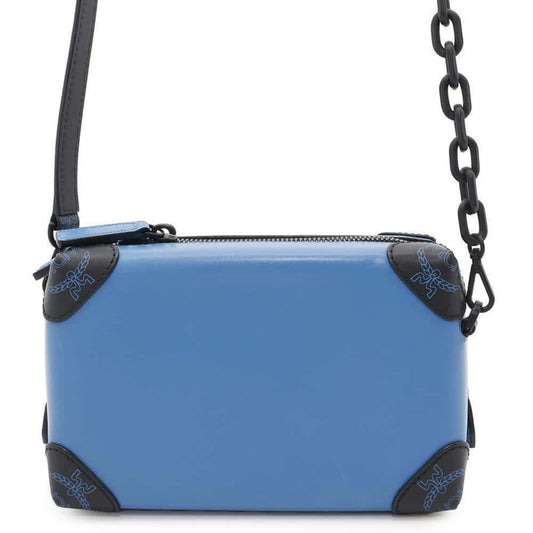 MCM, Blue, Leather, shoulder