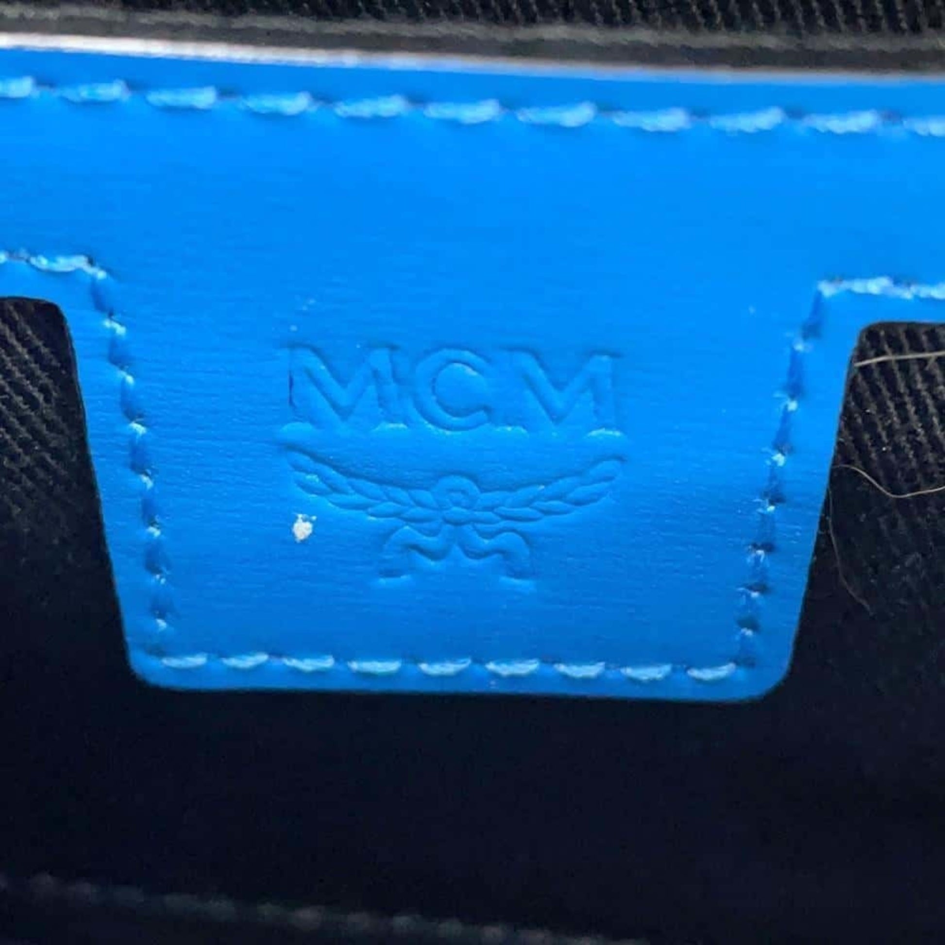 MCM, Blue, Leather, shoulder