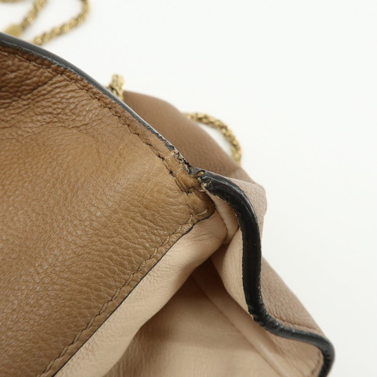 Chloe Elsie Chain Leather, Brown, Leather, Shoulder Bag