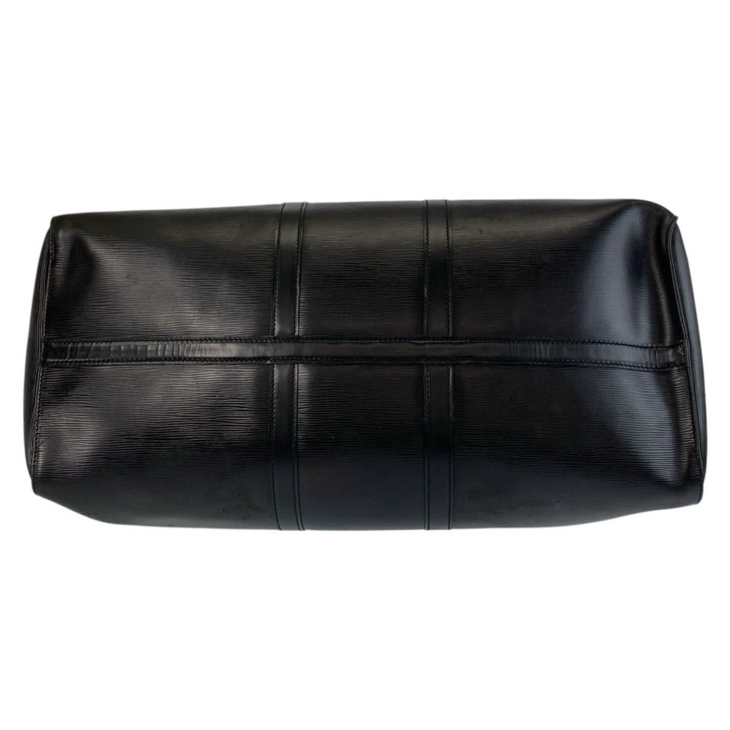 Louis Vuitton Keepall 55, Black, Leather, travel