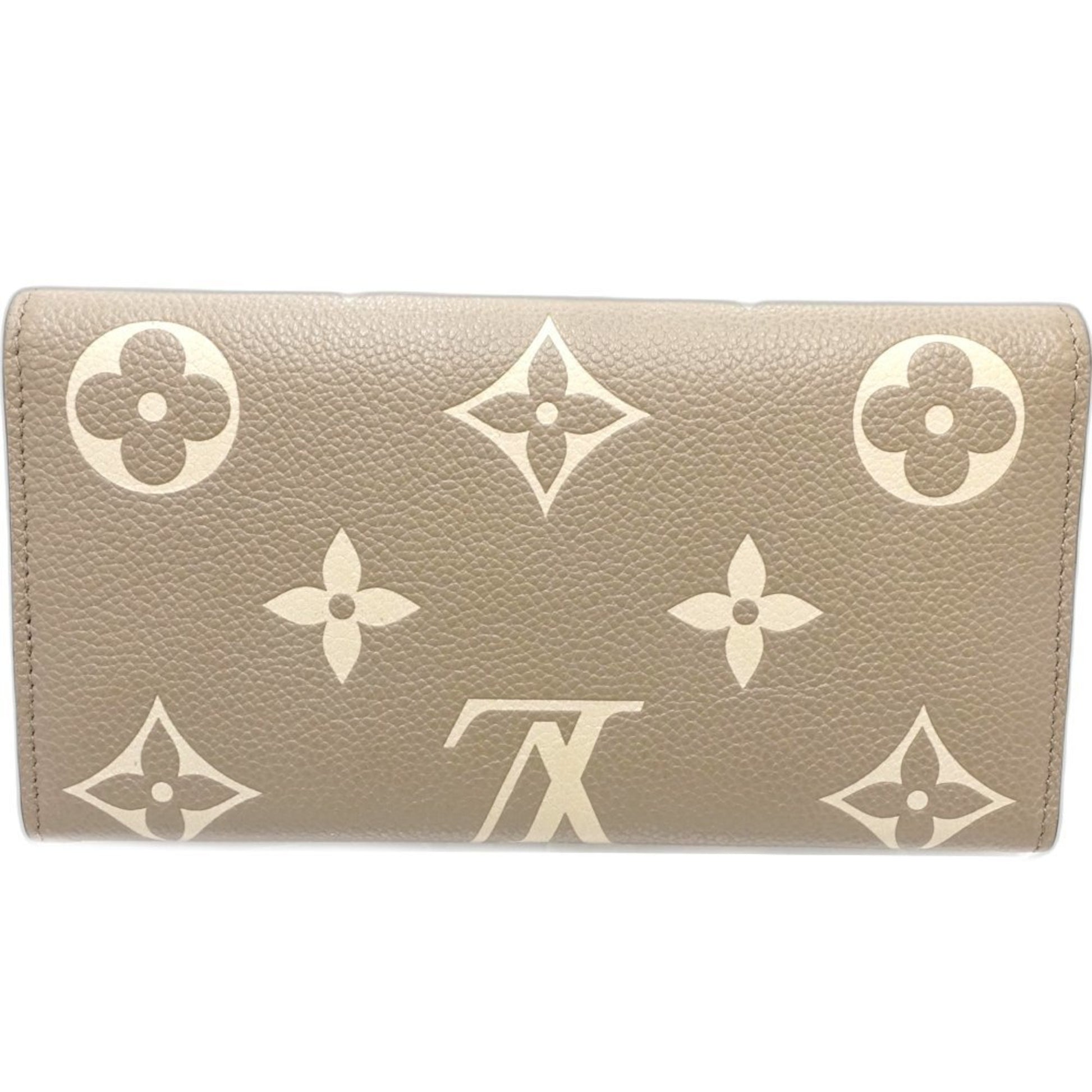 Louis Vuitton Portefeuille Sarah, Beige, Leather, wallet